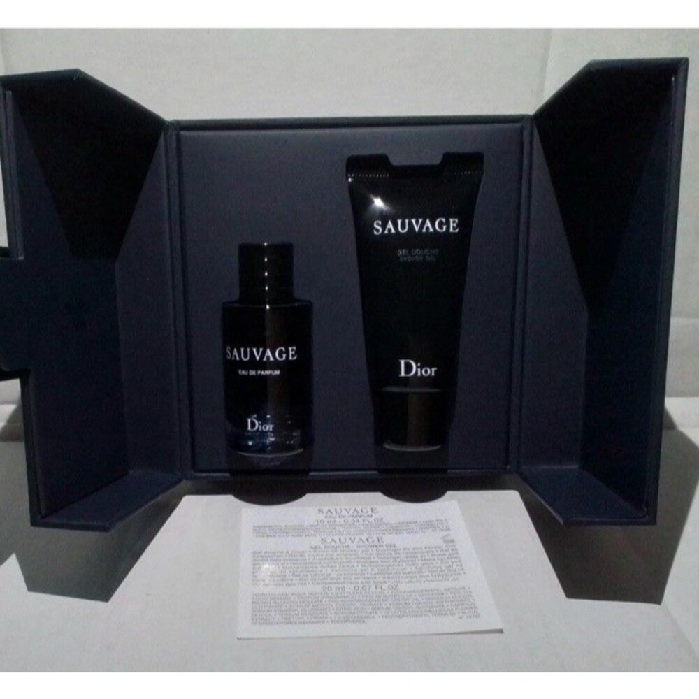 2PC Dior Sauvage Travel Set .34oz EDP Mini & .67oz Shower Gel~ Authentic Perfume